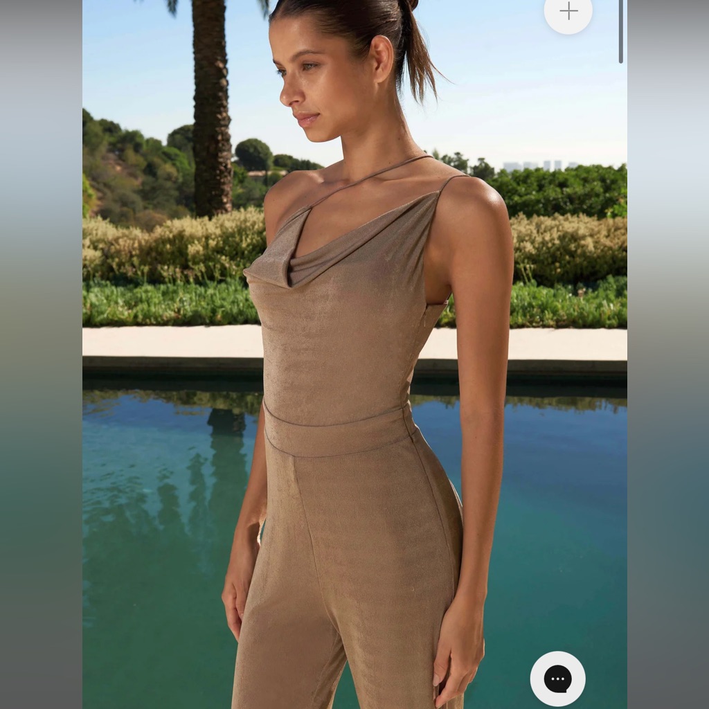 Misha Slinky Jersey Jumpsuit 1 Khaki / Xs